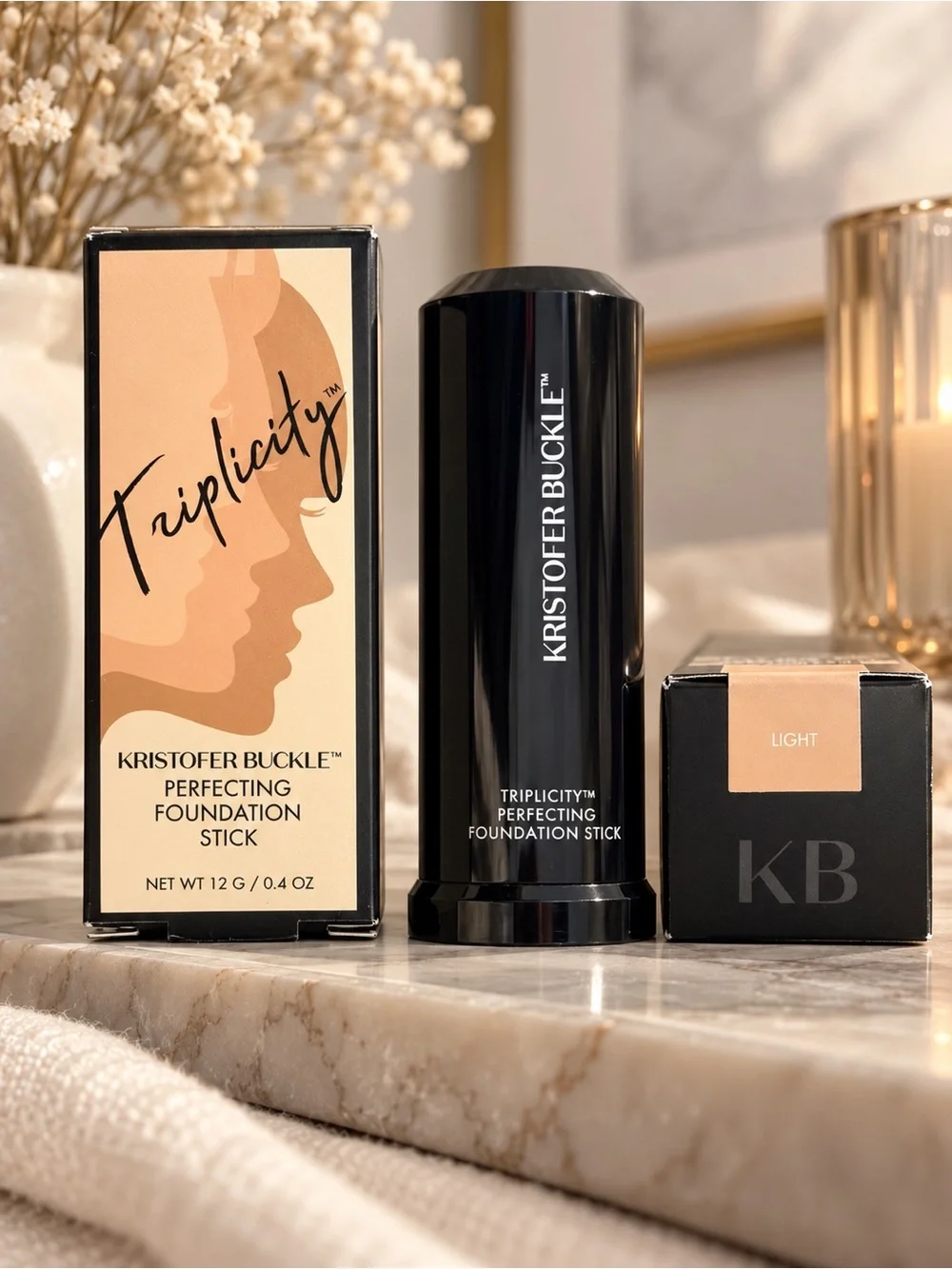 Kristofer Buckle Triplicity Perfecting Foundation Stick Light 0.4 oz NEW